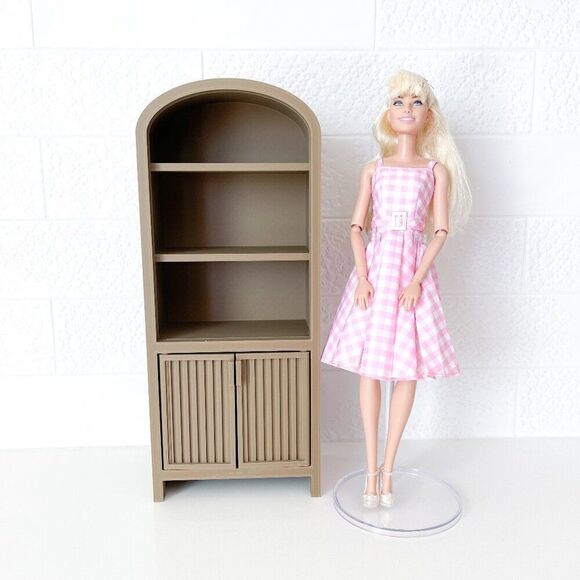 Miniature Armoire for Dolls 1:6 Scale Muted Brown Furniture 12” Barbie Integrity - Picture 1 of 6